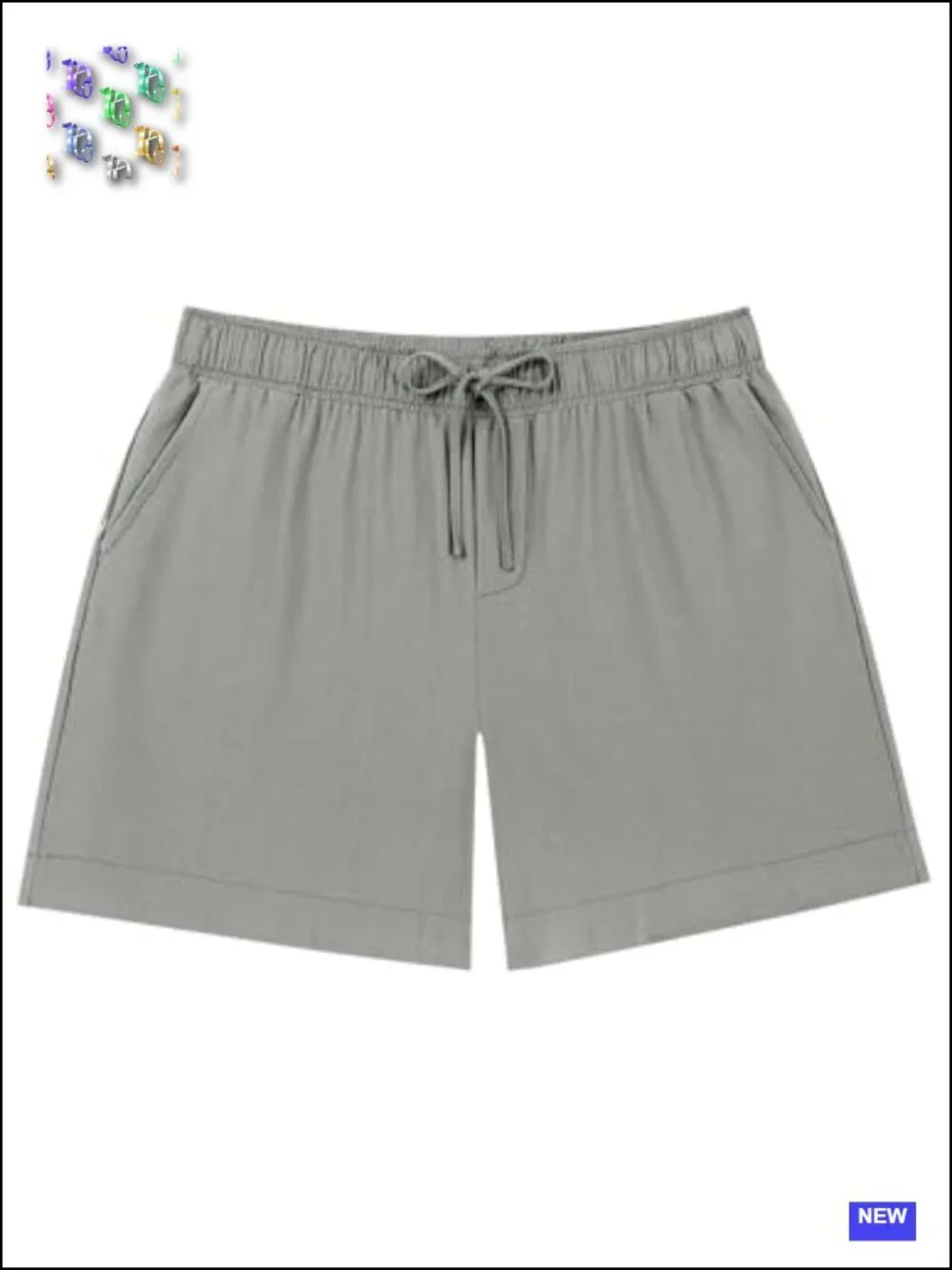 Mens Linen Shorts Elastic Waist Drawstring Summer Beach Golf Cargo Shorts
